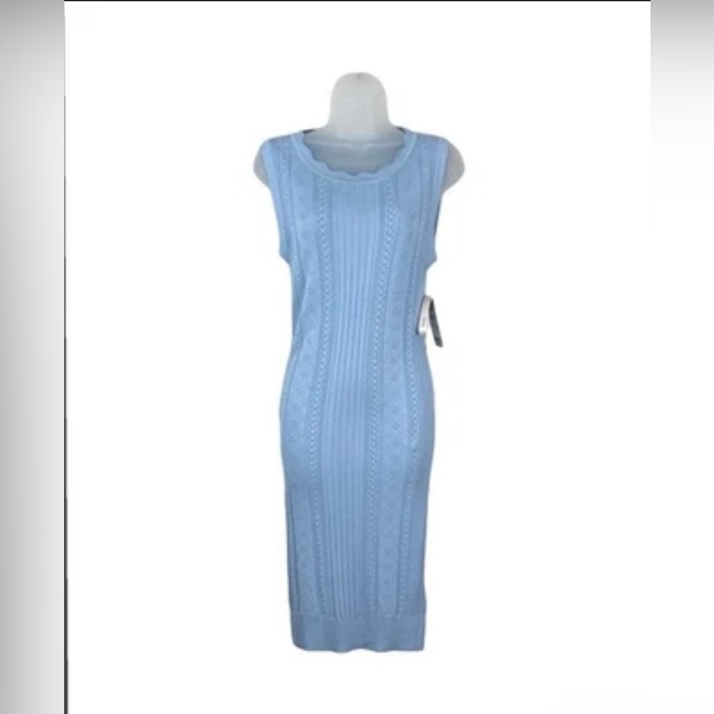 Guess Light Blue Knit Midi Dress‎ size M NWT - Picture 3 of 8
